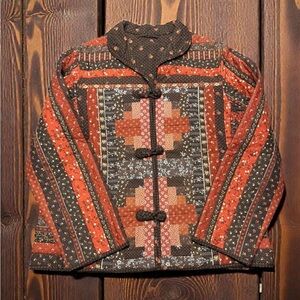 Handmade Quilted Folk Art Jacket | Patchwork Prairie Coat